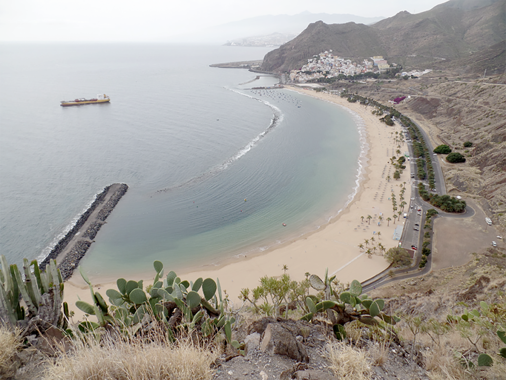 Playa de Teresita is an artificial beach on Tenerife made of African sand