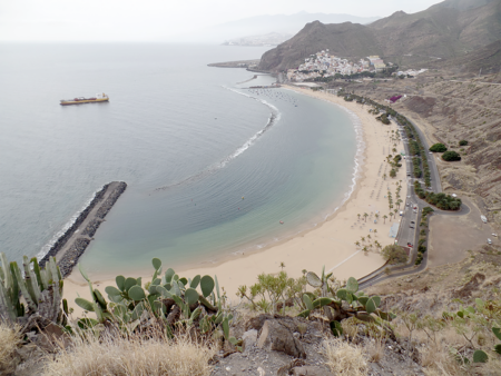 Playa de Teresita is an artificial beach on Tenerife made of African sand